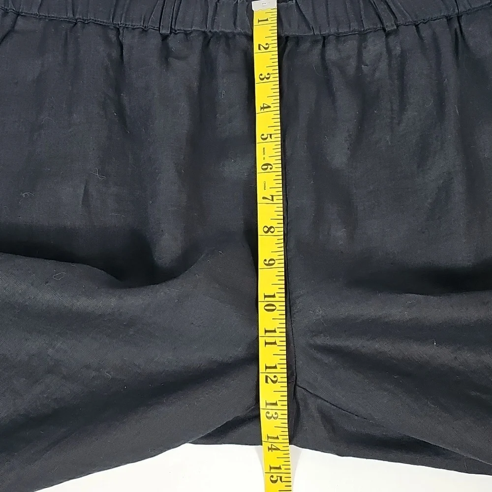 Quince 100% European Linen Wide Leg Pull On Pants Black XL Relaxed Coastal